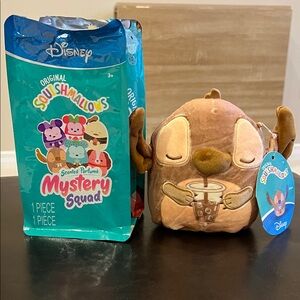 Disney Squishmallows Brown Plush with Drink Design